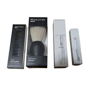 Revolution Man 2-in-1 Brush & Comb, skin primer, lip balm, and shaving brush SET
